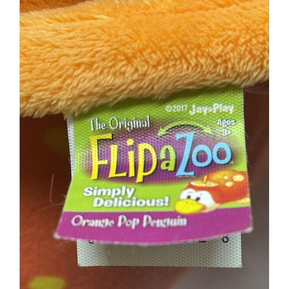 Flip A Zoo Jumbo 30" Reversible Stuffed Animal Orange Pop Penguin Strawberry - Picture 12 of 15